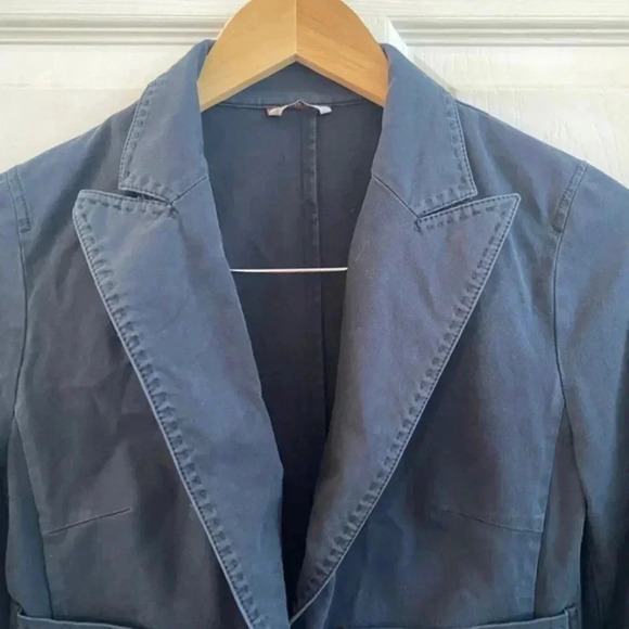 i blues by MaxMara Womens Navy Blue Khaki Blazer - Picture 2 of 8